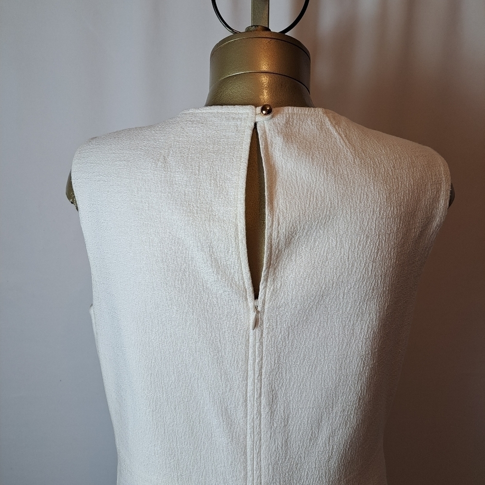 VINTAGE MILLY  OF NEW YORK WHITE  EMBLESSISHED LINED COTTON DRESS - Picture 4 of 7